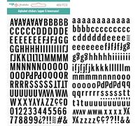 Craftelier - Pegatinas Autoadhesivas de Alfabeto con Letras Mayúsculas y Minúsculas, Números y Caracteres Especiales para Decoración de Proyectos de Scrapbooking y Manualidades | Color Negro