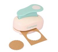 Craftelier - Perforadora de Círculos Festoneados Manual 2" (5 cm) de diámetro, Apta para Papel y Cartulina Ideal para Scrapbooking y Manualidades, Tamaño 11 x 7 x 8 cm