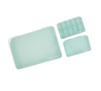 Craftelier - Set de 3 Cajas de Almacenaje y Organización para Materiales de Scrapbooking y Manualidades | 2 Tamaños: Caja Grande 26,5 x 17,8 x 4,2 cm y Pequeñas 14,6 x 9,1 x 3,2 cm - Color Turquesa