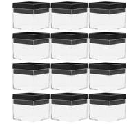 CRAFTHROU Caja Organizadora Transparente de Plástico Ps para Almacenamiento y Exhibición de Muestras 12 Piezas Diseño Versátil y Almacenamiento Conveniente para Artes y Electrónica