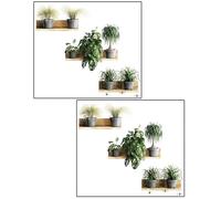 CRAFTHROU Calcomanías de Pared Adhesivas Fácil Aplicación en Superficies Lisas Diseño de Macetas Verdes y Estantes Falsos, Pvc Resistente para Adorno de Habitación