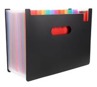 CRAFTHROU Carpeta Expandible de Archivos Tipo Acordeón en Pp Negro para Estudiantes Función de Almacenamiento y Organización de Tarjetas Adecuado para Viajes y Hogar