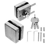 CRAFTHROU Cerradura Doble Apertura de Vidrio de Puerta de Acero Inoxidable Fácil de Instalar y Prevención de Óxido para Puerta sin Marco Hogar