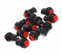CRAFTHROU Interruptor de Botón Pulsador Autoblocante Fácil de Instalar y Operar 12 Piezas de 12mm Material Plástico y Cobre Color Aleatorio Adecuado para Paneles de Circuito