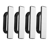 CRAFTHROU Manijas Adhesivas para Puertas de Gabinete 4 Pcs Negras Agarre Ergonómico de Abs sin Perforación para Espacios de Vida y Baño