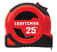 CRAFTSMAN Cinta métrica de 25 pies con marcas de fracción, retráctil, hoja de autobloqueo (CMHT37225)