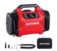 CRAFTSMAN Compresor de aire portátil, 150 PSI, doble potencia 12 V CC/120 V CA, apagado automático con pantalla digital, bomba y ventilador 2 en 1, luz LED para coche