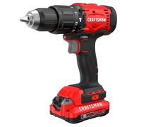 CRAFTSMAN Taladro percutor inalámbrico de 20 V máx. 1/2, incluye batería (2 Ah), cargador y broca de doble extremo, taladro de martillo eléctrico de velocidad variable con luz LED (CMCD712D1)