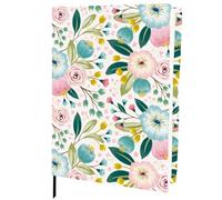 CRASPIRE Funda Elástica Libros Grandes Diseño Floral Color Rosa Y Azul Lavable Y Reutilizable Protector Tela Jumbo Elástico Libros Tapa Dura Y Rústica Ideal Amantes Libros Cuadernos Y Libros Texto