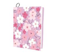 CRASPIRE Funda Elástica para Libros con Diseño de Flor de Cerezo Flor Rosa Sakura Lavable Reutilizable de Nailon Grande para Cuadernos Adecuada para Libros de Tapa Dura de 9 x 11 Pulgada para Aulas