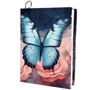 CRASPIRE Funda Elástica para Libros con Diseño de Mariposas Color Rosa Lavable Reutilizable Grande de Nailon Y Poliéster Protector de Libros Elástico de 9.4x15.7.(0) in Apto para la Mayoría de Libros