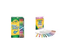 CRAYOLA 7555 50 Rotuladores Súper Punta Lavables, color/modelo surtido + Rotuladores Súper Punta Lavables Colores Pastel 12 ud. 20,5x13x1,3cm