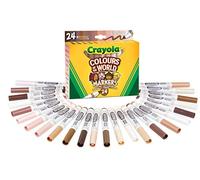 CRAYOLA Colours of the World - Set de 24 Rotuladores Lavables en Tonos de Piel, Colores Inclusivos para Dibujar Personas de Todo el Mundo, A Partir de 3 Años, 58-7804