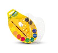 Crayola - Juego de 12 Acuarelas con Pincel, Paleta Resellable con Tapa, Actividad Creativa para Niños, 53-8434