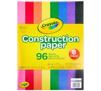 CRAYOLA Papel de construcción 99-3000 de 9 x 12 Pulgadas, 8 Colores clásicos 96 Hojas, Ideal para aulas y proyectos Escolares