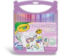 Crayola Lápices pastel Estuche 65 lavables con accesorios multicolor para niños