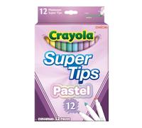 CRAYOLA Rotuladores Súper Punta Lavables Colores Pastel, 20,5 x 13 x 1,3 cm, 12 Unidad (Paquete de 1)