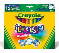 Crayola - Rotuladores Ultra-Lavables, Punta Maxi, para la Escuela y el Ocio, 12 Colores, 12 Piezas, 58-8329