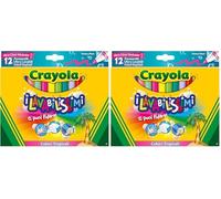 CRAYOLA - Rotuladores Ultra-Lavables, Punta Maxi, para la Escuela y el Ocio, Colores Tropicales, 12 Piezas, 58-8335 (Paquete de 2)