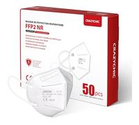 CRAZYCHIC - Mascarillas FFP2 NR Blanca - Certificada CE EN149 - Mascarilla de Protección Respiratoria Antipolvo - 5 Capas Alta Filtración - Hipoalergénica - Envasado Individual