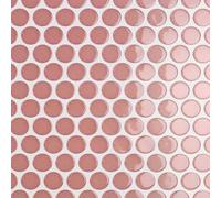 CRE8TIVE Azulejos Adhesivos Rosa Redondo 16 Piezas Vinilos Azulejos Autoadhesivo Mosaico Adhesivo Azulejos Adhesivos Cocina Moderno Cenefas Adhesivas Baño Impermeable Baldosas Lavadero 30.5 x 30.5cm