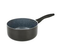 Crealys 529581 - Cacerola de aluminio AUTAN Ø 20 cm H 9 cm - Revestimiento antiadherente de cerámica con efecto piedra - Color gris - Mango termorresistente de silicona - todo tipo de fuego, incluida