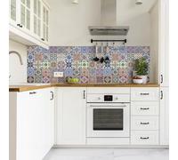 CREARREDA Revestimiento pared cocina antisalpicaduras cocina adhesivo para hornillos 60 x 58 cm efecto brillante - Grosor 1 mm y rígido - Ignífugo y resistente al calor, al agua