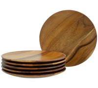 CreaTable, 21579, Serie Akazienholz - Nature Collection, 6-teiliges Geschirrset, Teller Set aus Holz