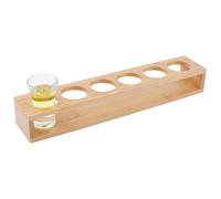 CREATCABIN Bandeja de Madera para Chupitos de 6 Pulgadas, con Orificio para 1.6 Vaso de Chupito, para Cócteles, Cerveza, Vino, Exhibidores, Organizador para Fiestas En Casa, Bar 31 x 6 x 4.5cm