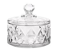 CREATCABIN Dulcera con Tapa Tarro de Cristal Transparente Tarro de Dulces Decorativo Pequeño de Cristal Vintage Recipientes para Guardar Galletas Cuenco para Bodas Buffets Fiestas Oficina 7 x 6.6cm