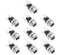 Create idea 10 Conectores Hembra de CC de 5,5 Mm X 2,5 Mm 3 Pines para Montaje en Chasis para Fuente de Alimentaci¨®n CCTV de 12 V.