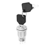 Create idea 1pc 19mm 2 Posiciones 3 Pines Interruptor Metal Completo Acero Inoxidable con Cierre Interruptor Llave Metal de Acero Inoxidable con Anillo de Sellado Y 2 Llaves Plateado