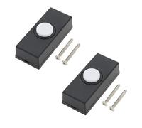 Create idea 2Uds Interruptor de Timbre Negro Interruptor de Botón Pulsador Cuadrado de Plástico ABS para Instalar Timbre Interruptor Decorativo Retro con Tornillos 17x24x55mm