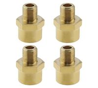 Create idea 4 adaptadores de latón BSP macho de 1/8 pulgadas a hembra de 1/4 pulgadas, adaptador de montaje de tubería, accesorios convertidores de rosca de latón para aplicaciones industriales
