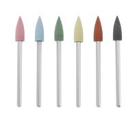 Create idea 6 piezas de 2,35 mm de silicona para instalación de pulido, cabezal de molienda puntiagudo, herramienta de rueda de pulido adecuada para moler metal, rosa, azul, negro, verde, marrón