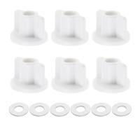 Create idea Juego de 6 arandelas de tuerca trasera para asiento de inodoro, rosca M6, fijación inferior, accesorios de repuesto para bisagras de asiento de inodoro de montaje superior