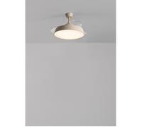 CREATE - Ventilador de techo 40 W silencioso Ø107 cm aspas retráctiles y lino con luz LED - M - con luz - WIND CLEAR CONTOUR Sand linen
