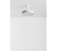 CREATE - Ventilador de techo 40 W silencioso Ø107 cm aspas retráctiles y lino con luz LED - M - con luz - WIND CLEAR CONTOUR Natural linen