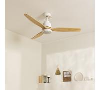 CREATE - Ventilador de techo 40W silencioso 100% madera natural y motor blanco, varios tamaños - WIND STYLANCE
