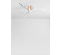 CREATE - Ventilador de techo 40W silencioso (Ø132 cm) 100% madera - Con luz LED - Color motor cuerda Blanco/Negro/Ocre - Mando a distancia - WIND CALM CUSTOM WOVEN