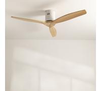 CREATE - Ventilador de Techo 40W Silencioso Ø132 cm - 6 velocidades, Función verano/invierno - Aspas ABS - Motor Blanco - WIND CALM