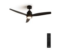 CREATE - Ventilador de techo 40W silencioso, con luz ,Color de motor y aspas Negro, Tamaño Ø112cm- WIND STYLANCE