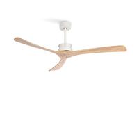 CREATE - Ventilador de techo 40W silencioso SIN luz (Ø152 cm), motor blanco aspas 100% madera - WIND LARGE