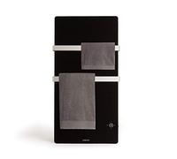 CREATE / Warm Towel Cristal/Toallero Electrico de Cristal con WiFi Negro / 122x13,5x68cm, Mando a Distancia, Ultrafino, Doble Colgador, Pantalla LED, Protección IP34, Temporizador Semanal y 24h
