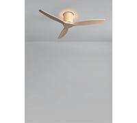 CREATE / WIND CALM CUSTOM RATTAN/Ventilador de techo ratán claro aspas madera natural arena con mando / 40W, Silencioso, Ø132 cm, 6 velocidades