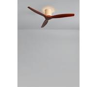 CREATE / WIND CALM CUSTOM RATTAN/Ventilador de techo ratán claro aspas madera oscura con mando / 40W, Silencioso, Ø132 cm, 6 velocidades