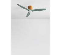 CREATE / WIND CALM CUSTOM WOVEN/Ventilador de techo con luz cuerda ocre y ocre oscuro aspas verde sage con mando / 40W, Silencioso, función vernano - invierno, Ø132 cm, luz LED 3 temperaturas