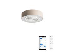 CREATE / WIND CLEAR EASY S/Ventilador de techo con aspas ocultas lino natural con wifi y mando / 40W, Silencioso, Ø50 cm, luz LED 3 temperaturas, temporizador, función verano-invierno