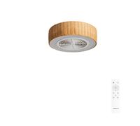 CREATE / WIND CLEAR EASY S/Ventilador de techo con aspas ocultas ratán con mando / 40W, Silencioso, Ø50 cm, luz LED 3 temperaturas, temporizador, función verano-invierno