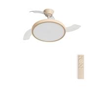 CREATE / WIND CLEAR STUDIO M/Ventilador de techo con luz arena con mando / 40W, Temporizador, Ø 108 cm, 6 velocidades, aspas retráctiles, 3 temperaturas de luz, función verano-invierno